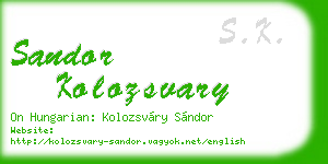 sandor kolozsvary business card