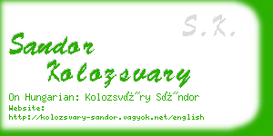 sandor kolozsvary business card
